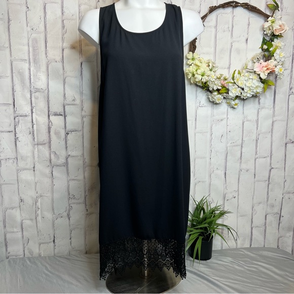 Leith shift dress Crochet trim black XL - Picture 2 of 10